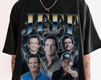 Vintage 90s Graphic Style Jeff Probst T-shirt, Jeff Probst Survivor Gifts, Jeff Probst Shirt 90s Survivor Tee Tv Presenter Concert T-Shirt