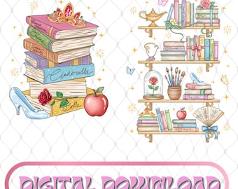 Livre de lecture de princesse PNG, personnages de princesse Disneyland Png, club de lecture de princesse, lecture livresque Png, cadeau pour les amateurs de lecture, téléchargement numérique