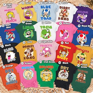 Super Mario Family Costume Shirt, Super Mario Epic Universe Shirt, Mario Group Matching Tee, Disneyland Halloween Party Tee Epic Universe image 1