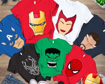 Avengers Costume Family Shirt, Avengers Team Shirt, Spider Man Iron Man Captain America Costume, Superhero Costume, Family Halloween Costume