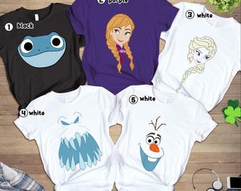 Snowman Frozen Friends Costume Halloween Shirt, Frozen Movie Halloween Cosplay Shirt, Elsa Anna Princess Costume Group, Olaf Costume Shirt
