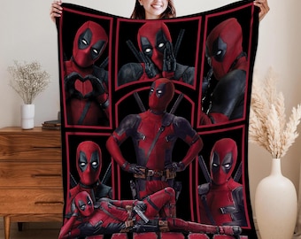 Deadpool Blanket, Deadpool Wade Wilson Blanket, Deadpool Avengers Superhero Throw Blanket for Bed Couch Sofa