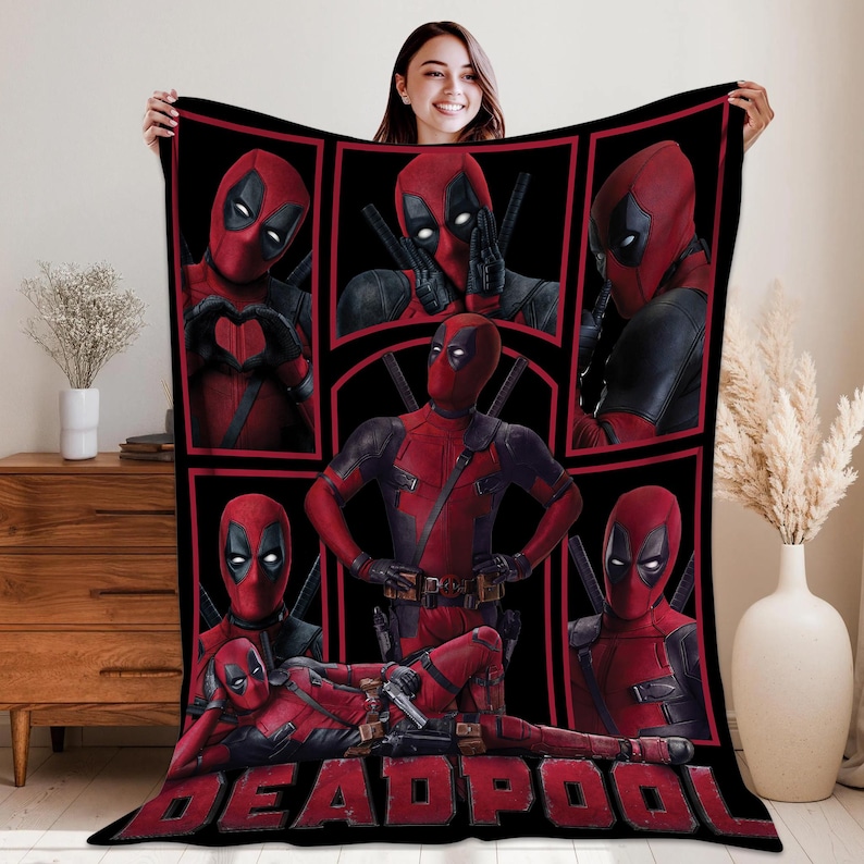 Couverture Deadpool, couverture Deadpool Wade Wilson, jetée super-héros Deadpool Avengers pour canapé-lit image 1