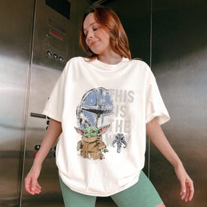 StarWars The Mandalorian and Grogu This is the Way Graphic T-Shirt, Retro Grogu Bounty Hunter Tee, Vintage 90s StarWars Fan Gift Shirt image 4