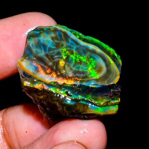 Natural Ethiopian Opal Fancy Shape Oil Rough Loose Gemstone 44.5 Ct 25X23X14 MM OR-2099