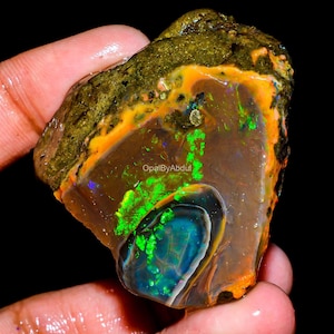 Natural Ethiopian Opal Fancy Shape Oil Rough Loose Gemstone 124.5 Ct 45X40X13 MM OR-2115
