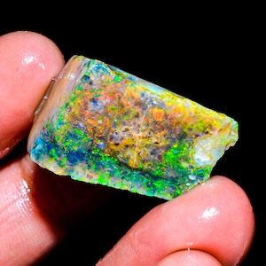 Natural Ethiopian Opal Fancy Shape Oil Rough Loose Gemstone 34 Ct 29X18X14 MM OR-2025