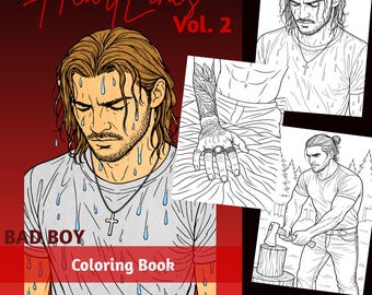 Bad Boy Romance målarbok PDF | HeartLines Vol 2 komplett utgåva | 70 Bad Boy-illustrationer | 50 exklusiva sidor | BookTok-present