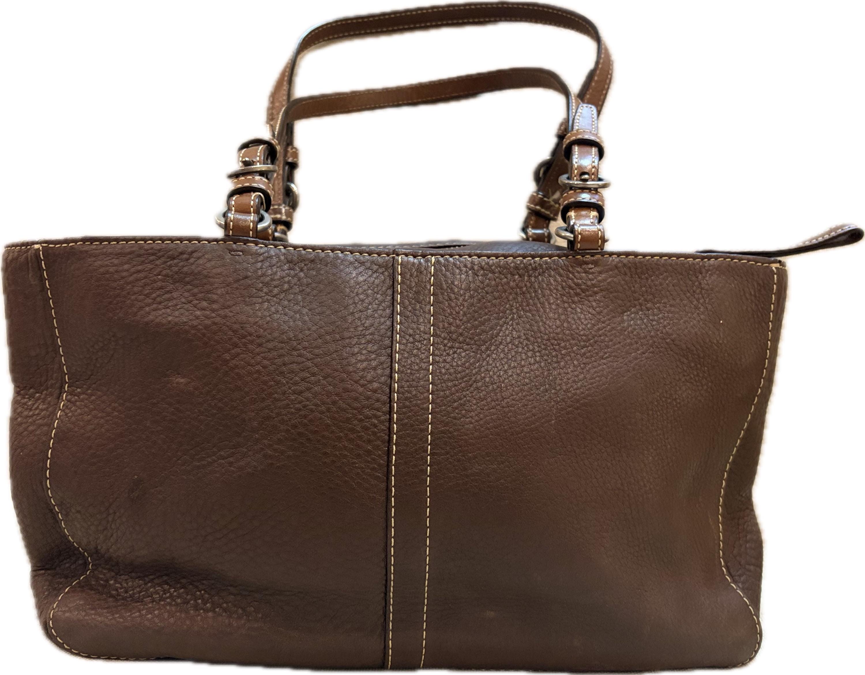 Vintage COACH Chelsea Brown Pebbled Leather Tote Bag (K0751-F10892