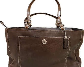 バッグ Vintage Coach Leather Tote Bag Brown Coach Vintage Pebbled Chelsea Bag Shoulder Bag Purse Handbag Brown