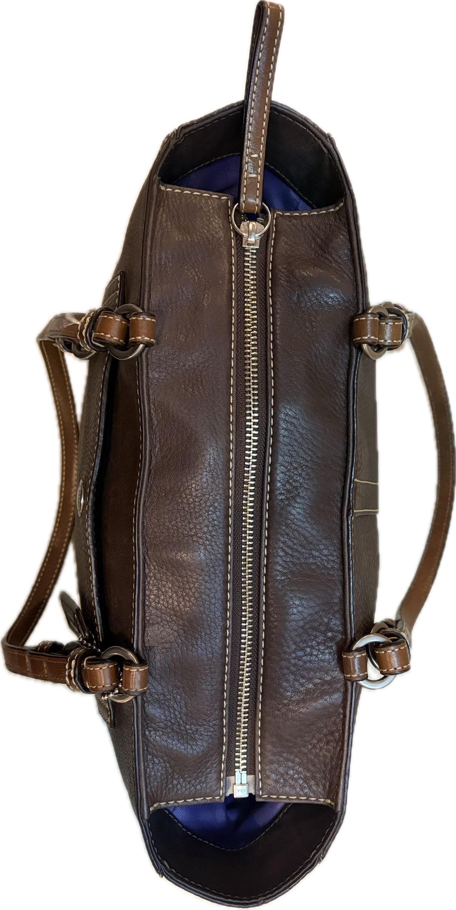 Vintage COACH Chelsea Brown Pebbled Leather Tote Bag (K0751-F10892