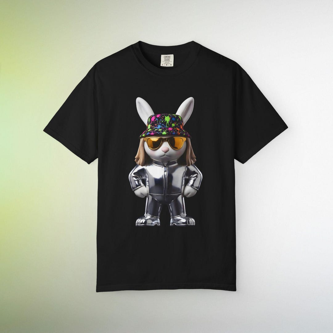 Cool Rabbit Graphic T-shirt | Streetwear Bunny Character Tee, Fun Urban ...