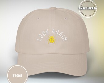 Look Again Embroidered Cap | Minimal Beetle Dad Hat, Premium Unisex Embroidery, Subtle Streetwear Hat