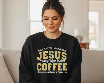 Shirtontwerp Jesus & Coffee Mom – christelijk moederschap, png (digitale download)