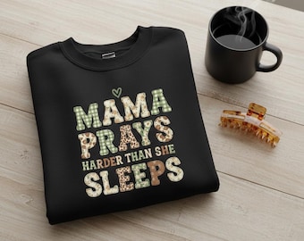 Mama bidt harder patchwork PNG - shirt christelijk moeder (commercieel gebruik)