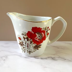 Vintage Alfred Meakin England “Sweetpea” English Glo-white Ironstone milk jug
