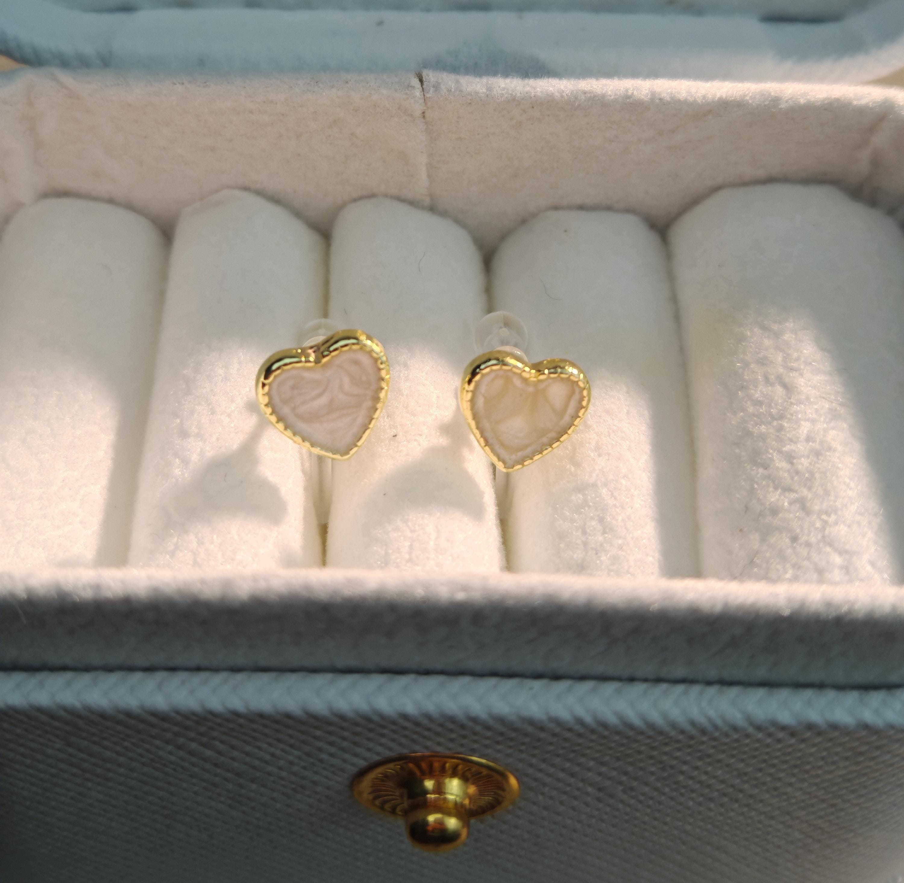 5 Paia Orecchini Clip per Donne,Orecchini a Clip con Zirconi a Forma di Cuore e Ciondolo di Perla,Ragazze Orecchini Senza Buco,Orecchini Gioco