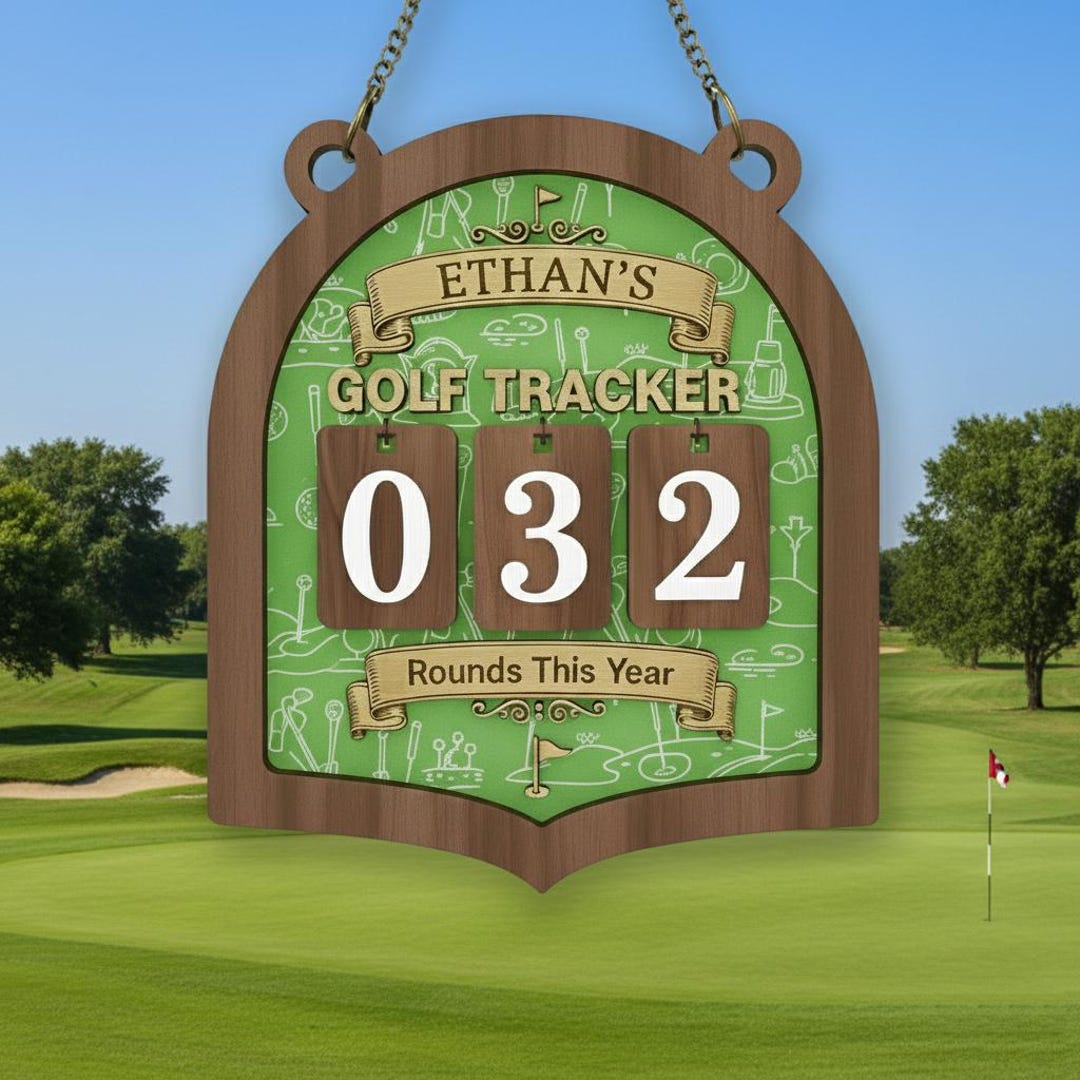 Personalized Golf Rounds Tracker Sign, Custom Golfer Score Display ...