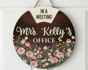 Letrero personalizado para la puerta de la oficina escolar, letrero giratorio personalizado para la oficina, letrero giratorio que indica el estado del trabajo, letrero para la puerta de la oficina privada, decoración para la oficina del gerente.