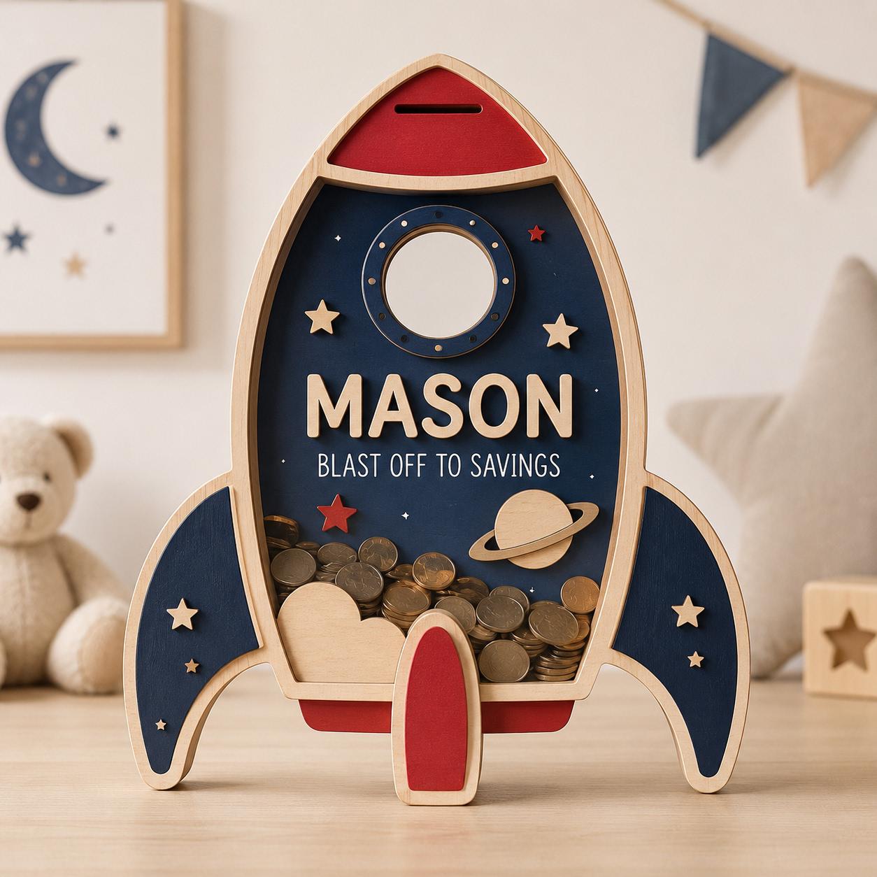 Rocket piggy bank - Etsy 日本