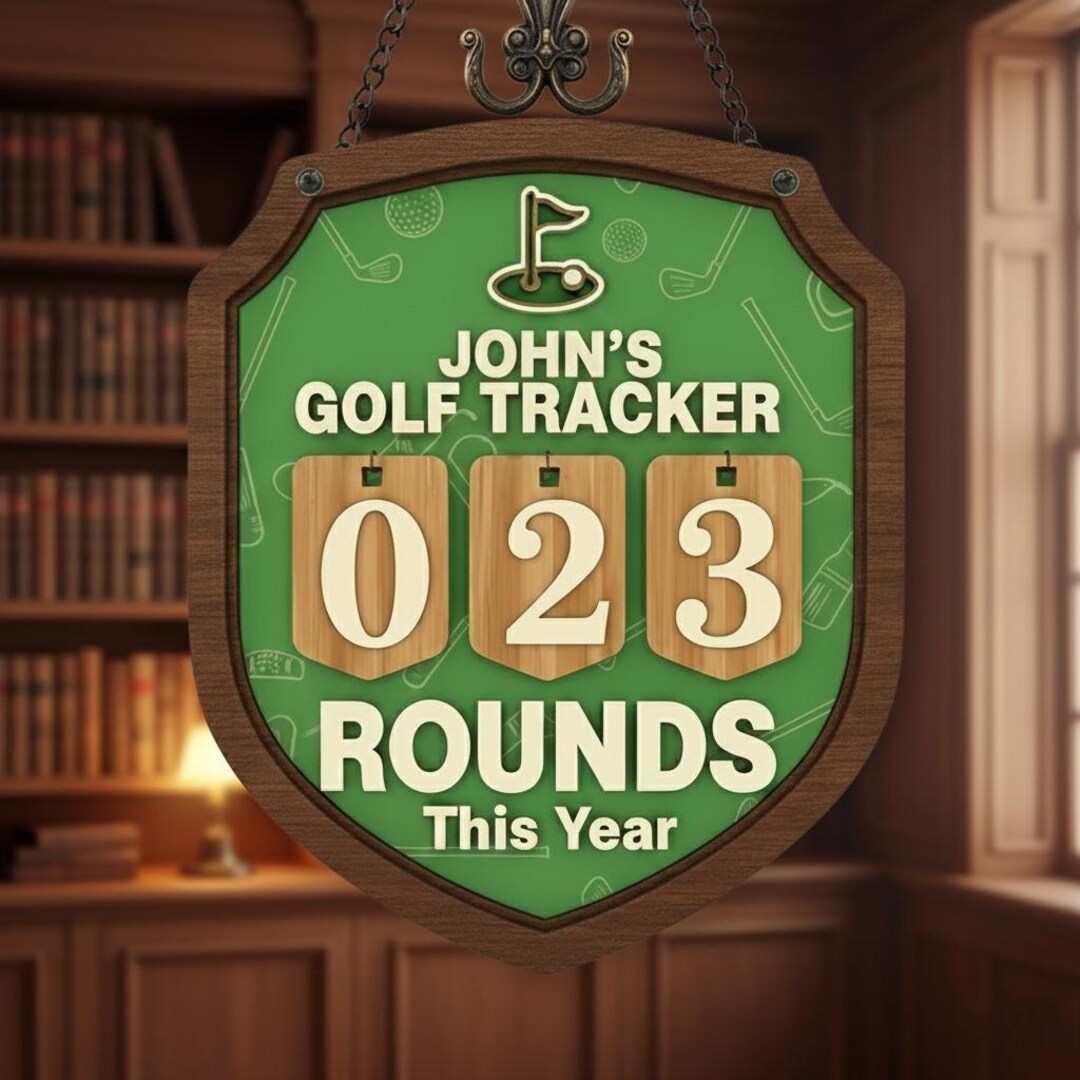 Personalized Golf Rounds Tracker Sign, Custom Golfer Score Display ...