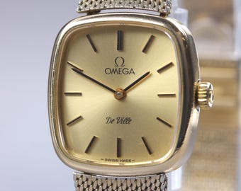 Exc+5] Vintage 1979 OMEGA De Ville Cal.625 Hand Winding Gold 22mm Women's Watch
