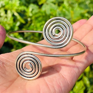 Spiral Silber verstellbar Armreif | Stammes-Körperschmuck