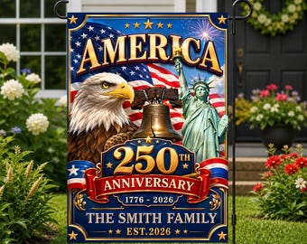 America 250Th Anniversary Garden Flag, Patriotic Eagle Outdoor Yard Decor, 1776 2026 USA Birthday Banner, 4Th Of July Porch Gift