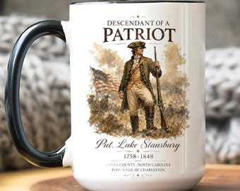Patriot Descendant America 250 Mug, Patriotic America Ceramic Mug, Historic American Heritage Gift