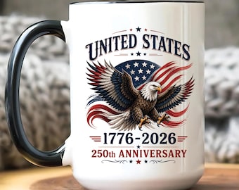 Taza América 1776, taza de café del 250 aniversario de EE. UU., taza patriótica del 4 de julio, recuerdo del 250 aniversario, regalo patriótico para papá, taza de la libertad