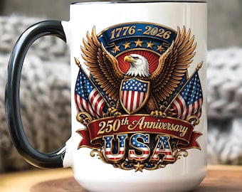 1776-2026 America 250th Anniversary Mug, 1776 2026 Patriotic Eagle Coffee Mug, 4Th Of July Gift, 3D Print Effect Mug