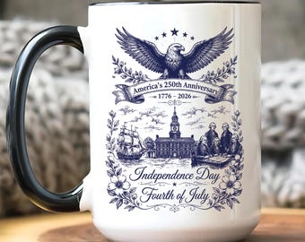 4th of July Mug, Independence Day Gift, Semiquincentennial 1776-2026 Mug, Patriotic Liberty Bell Coffee Mug, America's 250th Cup