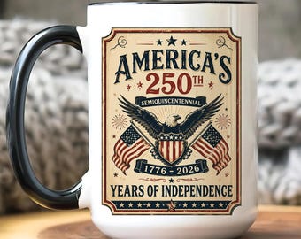 America's 250th Anniversary Mug, Semiquincentennial 1776-2026 Coffee Cup, Patriotic Liberty Bell Ceramic Mug, 250 Years of Independence Gift