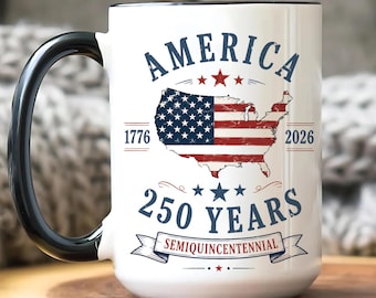 America 250th Anniversary Commemorative Mug, Patriotic Gift