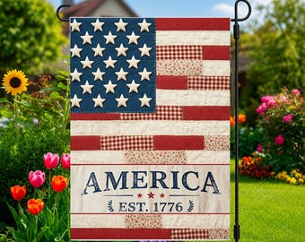 4Th Of July Flag, Patriotic Flag, Red White Blue Flag, 4Th Of July Garden Flag, Summer Garden Decor