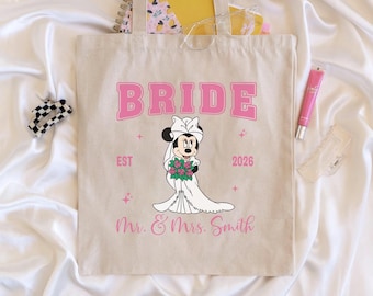 Bolsos de mano de Minnie y Mickey para novios: regalo de boda personalizado para la pareja, bolso de viaje de luna de miel de Disney, bolsos a juego para la fiesta nupcial.