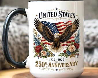 Regalo para el Día del Padre, Taza del 250 Aniversario de EE. UU., Taza de café con águila calva patriótica 1776-2026, Regalo del Semiquincentenario de Estados Unidos