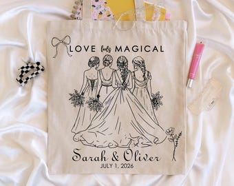Bridesmaid Gifts Tote Bag, Personalized Bag, Bridal Shower Gifts, Maid of Honor Gift Tote Bag, Custom Tote Bags, Bridesmaid Bags