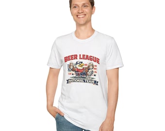 Beer League National Team Shirt, Funny 4th of July Drinking T-Shirt, Patriotic Dad Tee