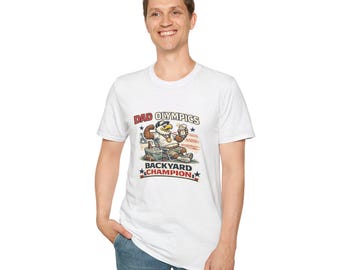 Dad Olympics Backyard Champion Shirt, Funny 4th of July Dad T-Shirt, Patriotic Gift Tee