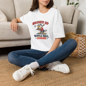 Washed Up Wiffle Ball Legend Shirt, Funny 4th of July Baseball T-Shirt, Patriotic Dad Tee image 2