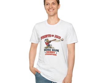 Fourth of July Home Run Derby Champion Shirt, Funny Patriotic Baseball T-Shirt, Dad Tee