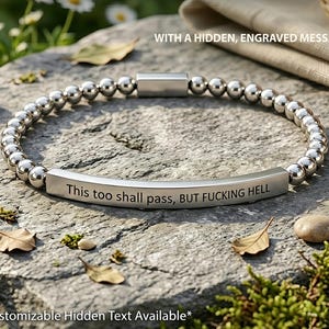 Hidden Message Encouragement Jewelry Gifts for Women, This Too Shall Pass Bracelet