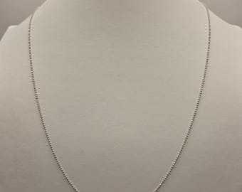 Collana a catena a sfere in argento sterling 925, 1,25 mm, 24 pollici, chiusura a moschettone.