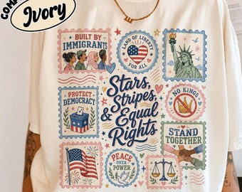 Comfort Colors Liberal 4th Of July Shirt, Stamp Doodle Political Protest, Anti Independence Day Equal Rights Human Rights Resist Democracy