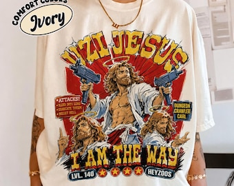 Comfort Colors Uzi Jesus Shirt, Dungeon Crawler Carl Princess Donut Tee, Tactical God Funny Christian Dark Humor DCC LitRPG Gift
