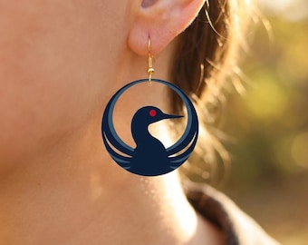 ICE OUT Minnesota Loon Wooden Earrings, FDT Trump Dangle Earrings, No Kings Anti Ice Jewelry,Rebel Loon Minnesota Protest,Political Activist