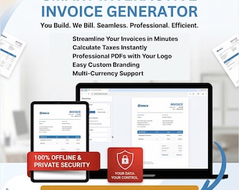 Smart Invoice Generator | Automatisch Berechnende Html-Vorlage - Gebührenabrechnungs-Tool für kleine Unternehmen | Rechnung PDF Maker