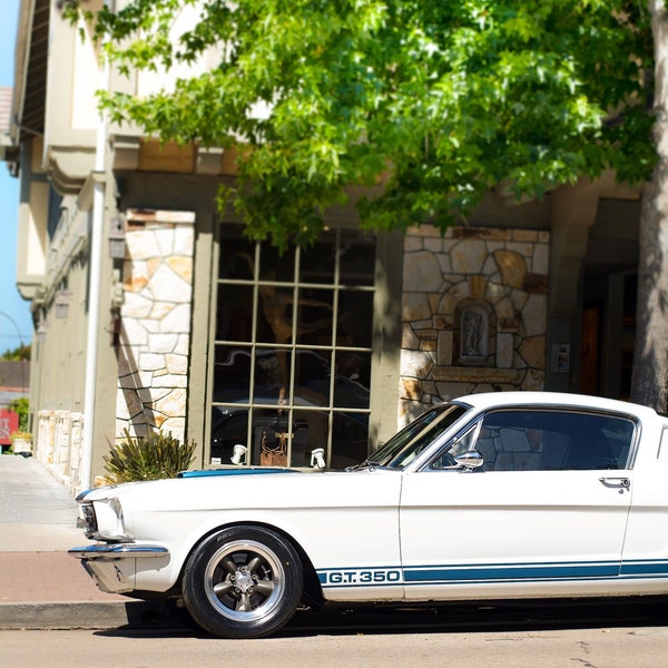 GT 350 Photo | Automotive fine art | Vintage wall art | Hot rod | Gift |1965 Ford Mustang G.T. 350 parked in Carmel By the Sea