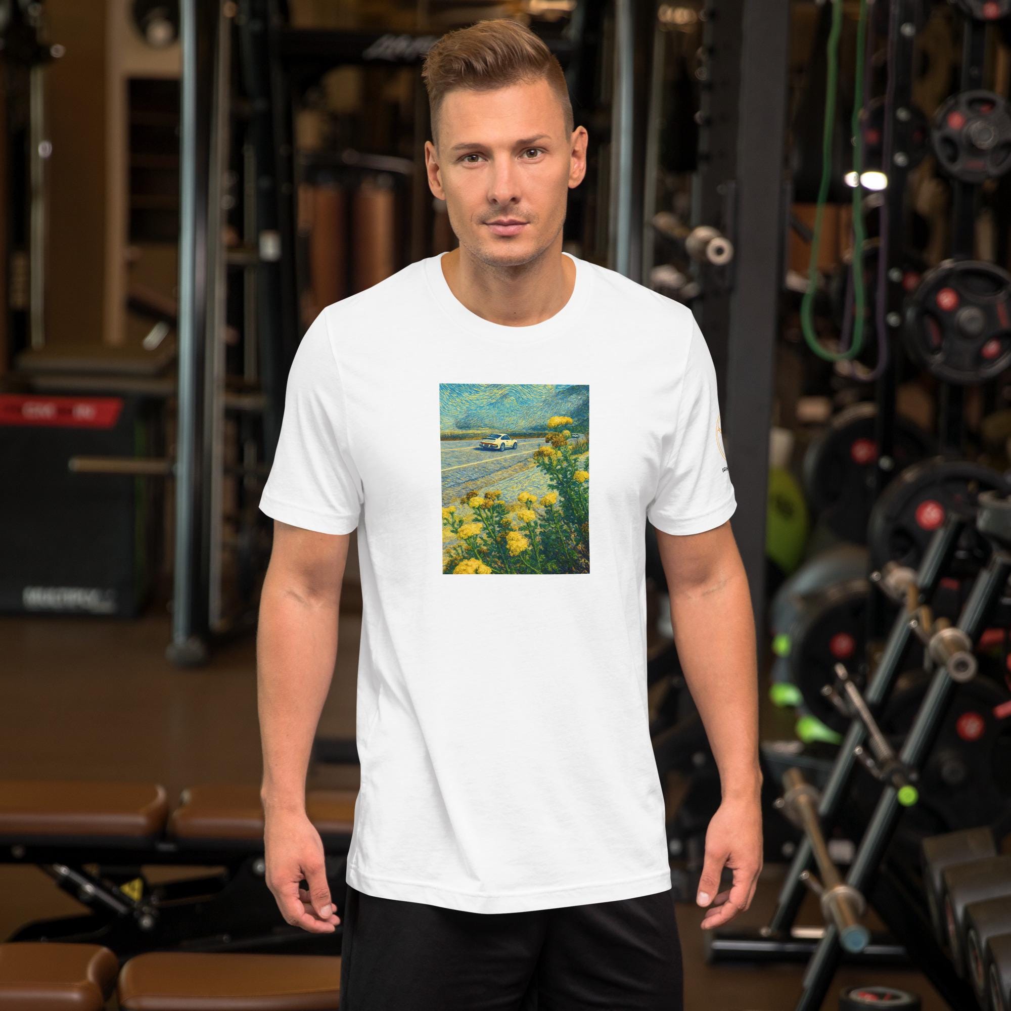 Drive Classic Cars Shirt | Porsche Big Sur & Steering Wheel on Sleeve | Gift for Car Lovers | Vintage Car Enthusiast Tee Gift Idea
